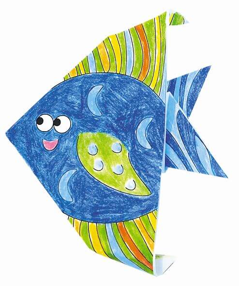 Origami - Coloring Origami - Fische - 15x15cm - Fridolin