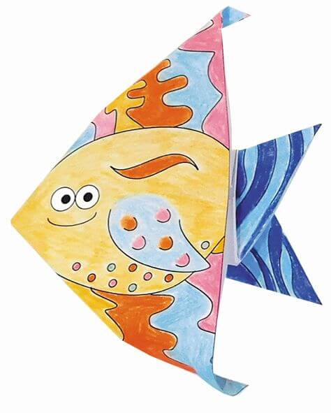 Origami - Coloring Origami - Fische - 15x15cm - Fridolin