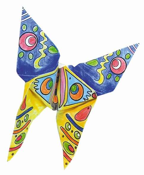 Origami - Coloring Origami - Schmetterling - 15x15cm - Fridolin