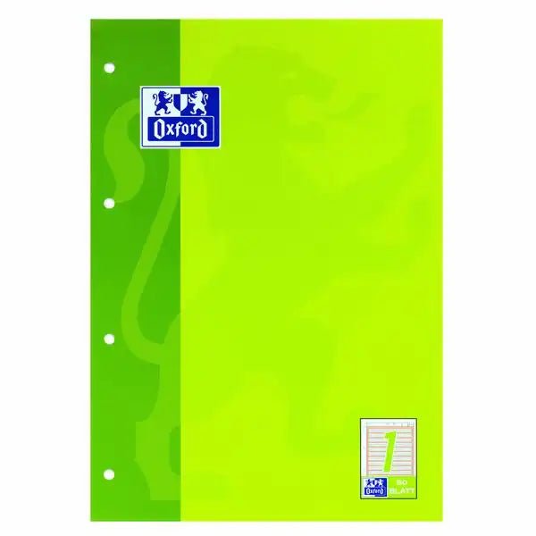 A4 Schreibblock von Oxford – Lineatur 1 für Grundschule. 50 Blatt Optik Paper® mit Mittelstrich, ideal zum Lernen & Üben. Ab 6 Jahren