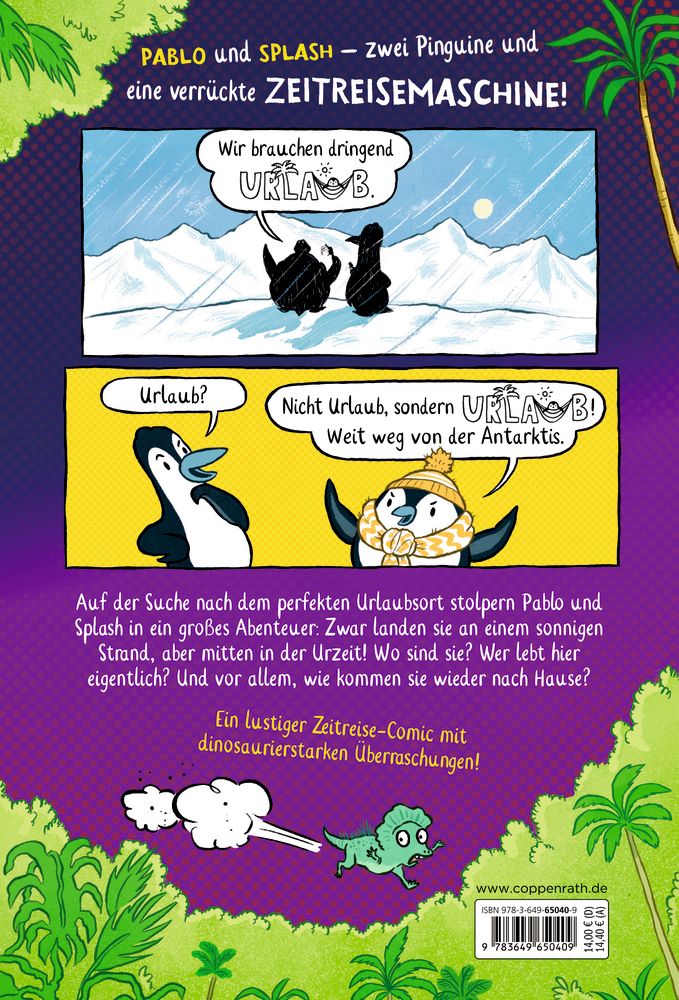Pablo & Splash Zeitreise-Pinguine Buchcover – Comic für Kinder ab 6