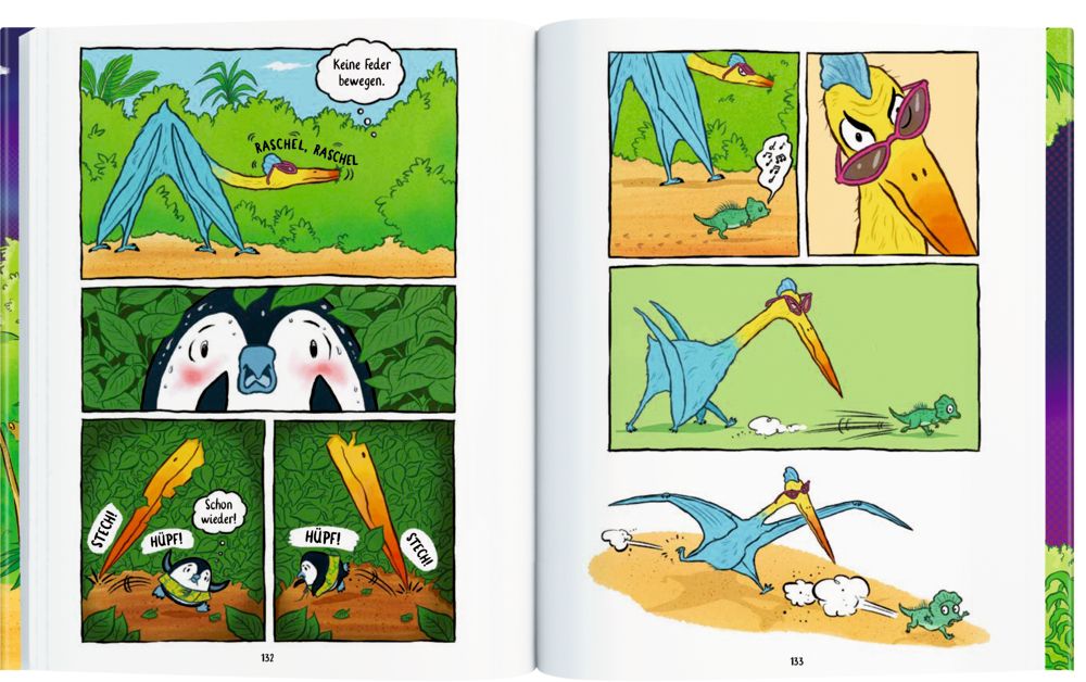 Hardcover Kindercomics Dinosaurier Pinguine Zeitmaschine – Coppenrath