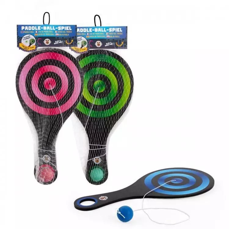 Reaktionsspiel Paddleball – TRENDHAUS Schläger mit Gummiball