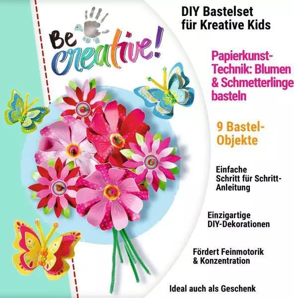 Paper Art Blumen & Schmetterlinge - Bastelset - Ravensburger