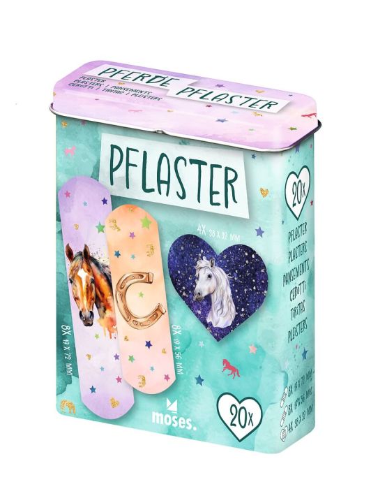 Pferde Pflaster in dekorativer Metalldose