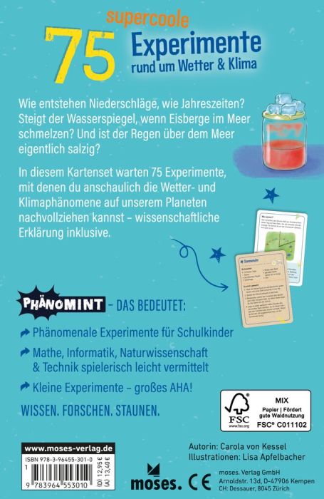 PhänoMINT 75 supercoole Experimente rund um Wetter & Klima - Moses