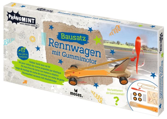 PhänoMINT Bausatz Rennwagen mit Gummimotor - Moses