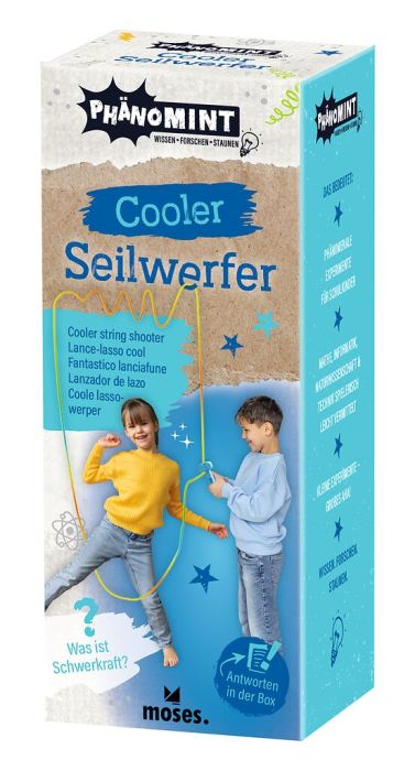 Cooler Seilwerfer für Kinder mit rotierendem Seil auf weißem Hintergrund
