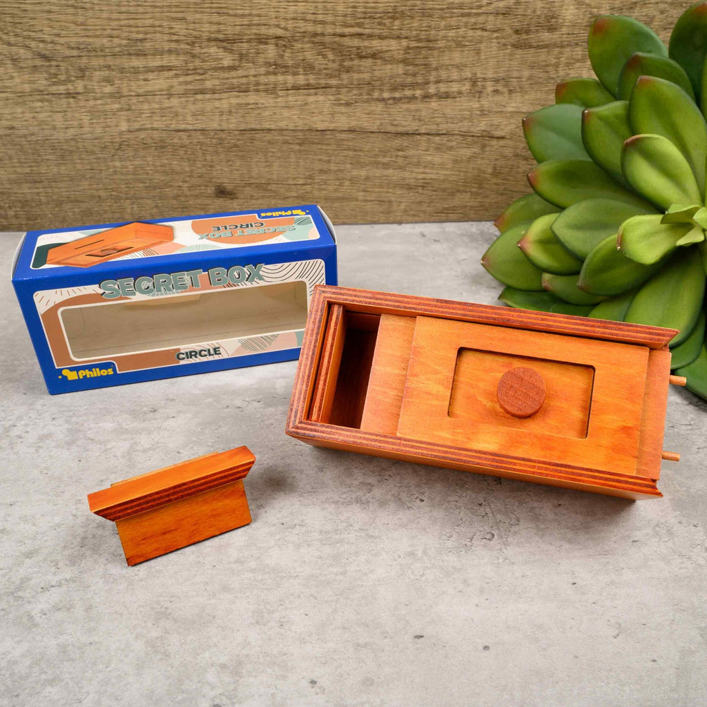 Philos Secret Box Circle, Holz-Knobelspiel mit Geheimfach, ab 6 Jahren