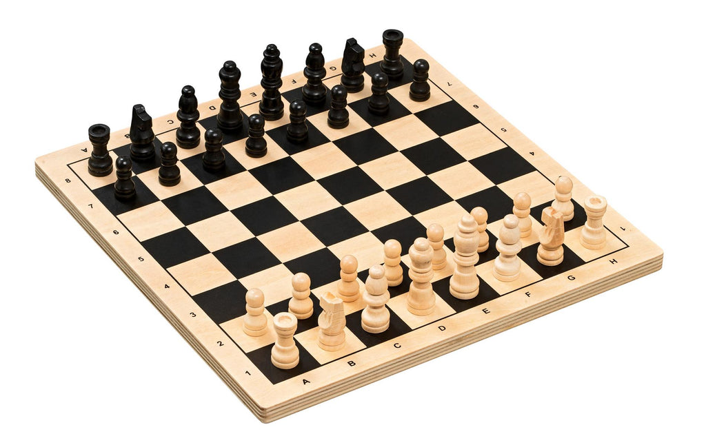 Klassisches FSC Schachspiel aus Holz, Standardgröße mit Figuren, Feld 29 mm