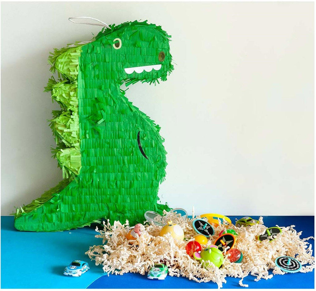Grüne Dinosaurier-Piñata für Kindergeburtstag, 35x43cm, befüllbar