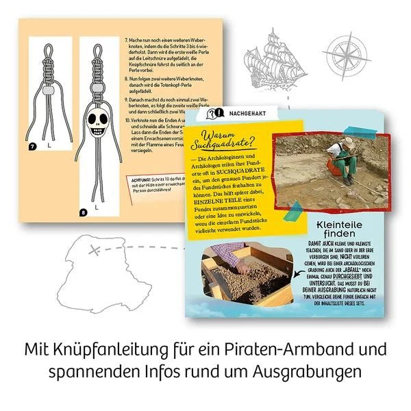 Kosmos Wo ist der Piratenschatz? – Ausgrabungs-Set für Kinder ab 7 Jahren, mit Gipsblock, Münzen, Edelsteinen und Meißel für spannende Entdeckungen