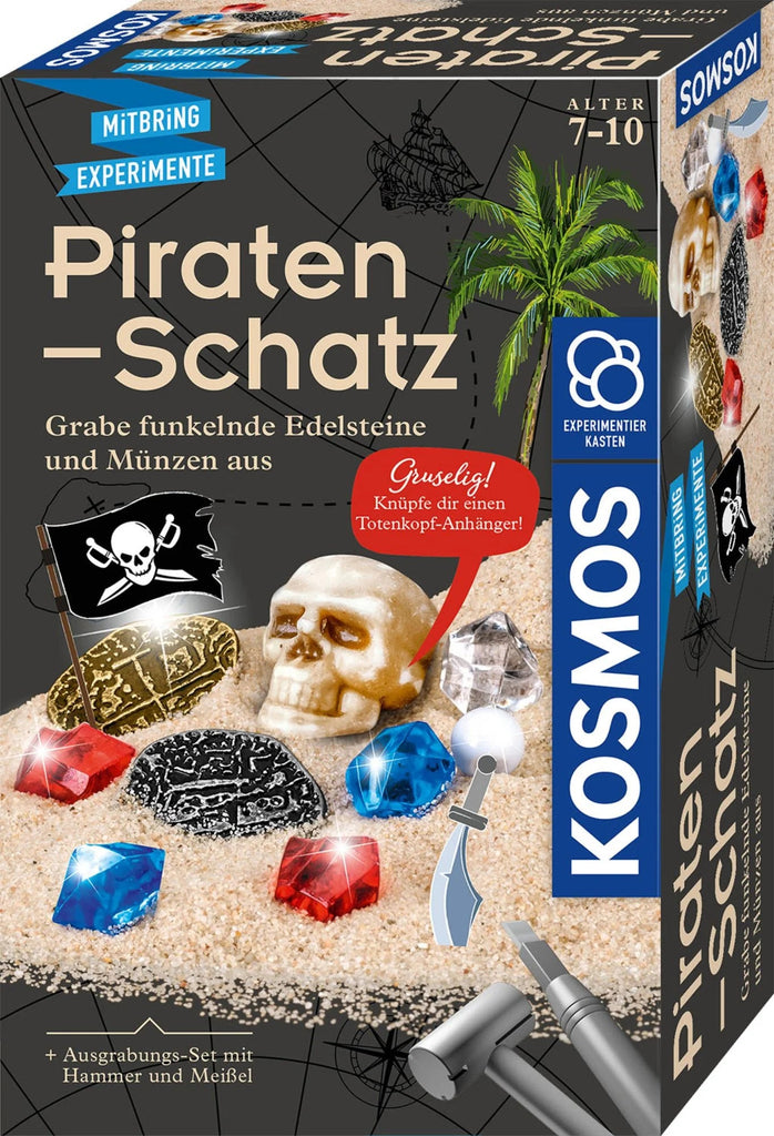 Kosmos Wo ist der Piratenschatz? – Ausgrabungs-Set für Kinder ab 7 Jahren, mit Gipsblock, Münzen, Edelsteinen und Meißel für spannende Entdeckungen