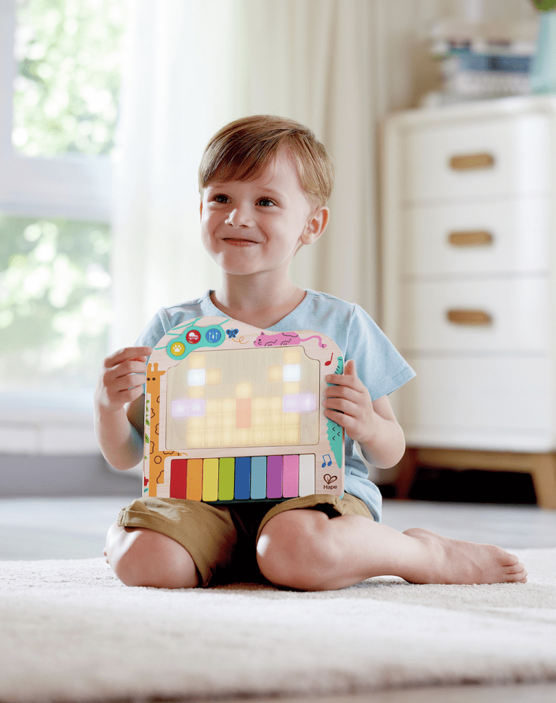 Pixel Piano mit beleuchteten Tasten zur Förderung von Motorik und Musikverständnis
