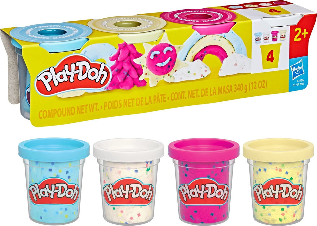 Play-Doh Konfetti Spielknete Set mit 4 bunten Dosen
