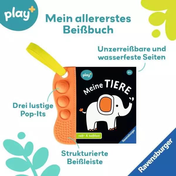Play+ flip&pop Meine Tiere Beißbuch Babys ab 6 Monaten
