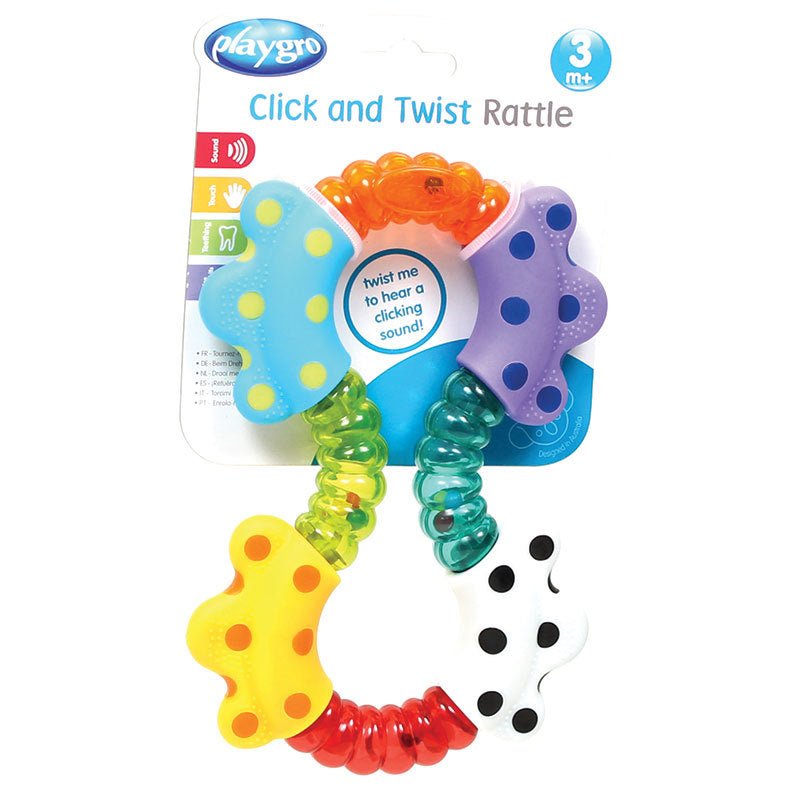 Playgro Rassel Click & Twist Babyspielzeug ab 3 Monaten