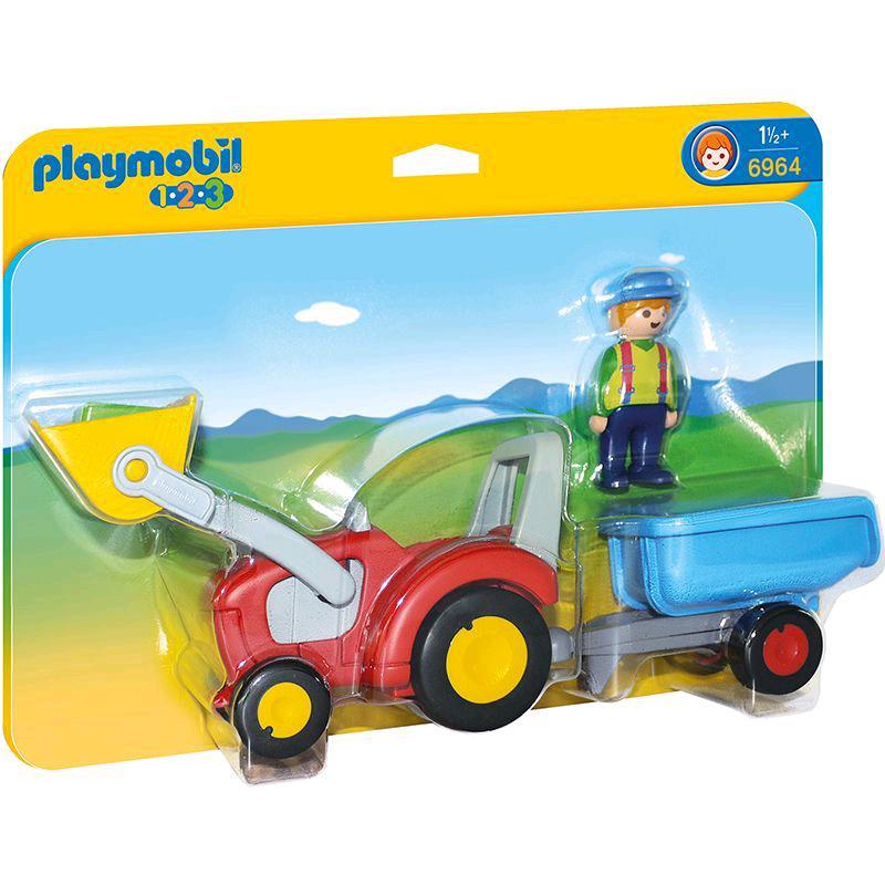 Playmobil 6964 Traktor mit Anhänger & Bauer – für Kinder ab 18 Monaten