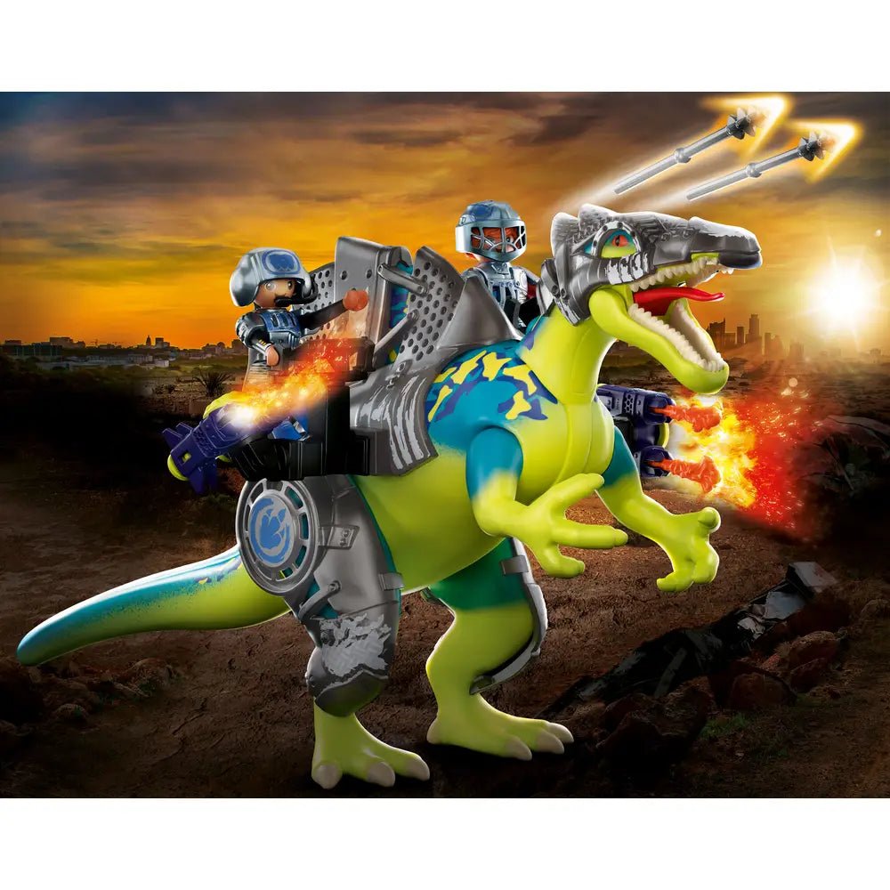 Dino Rise Kampf-Dinosaurier mit Waffen und Rüstungsmodulen