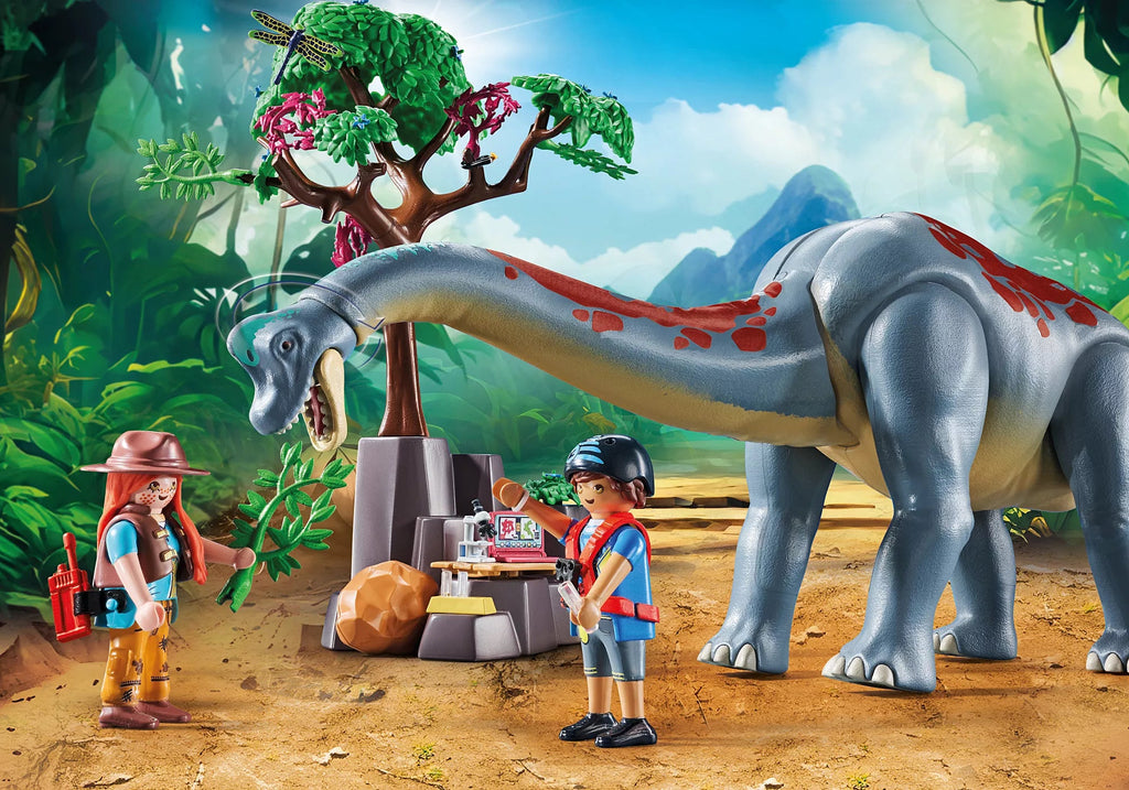 Playmobil Brachiosaurus mit Luftkissenboot – Dino-Set ab 4 Jahren