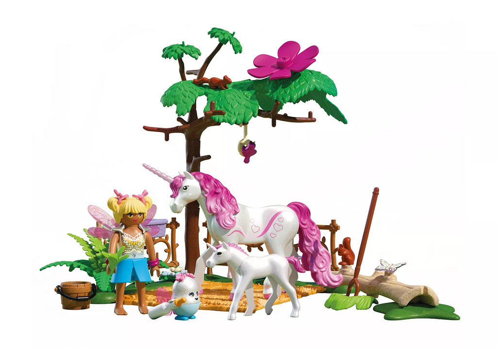 PLAYMOBIL Einhorn-Stall mit Mama und Fohlen Fee und Joyling ab 4
