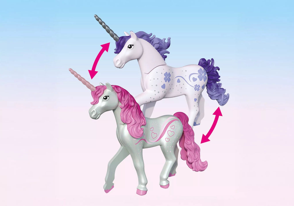 PLAYMOBIL Feenwelt Einhorn-Stall mit Fohlen Figuren und Accessoires

