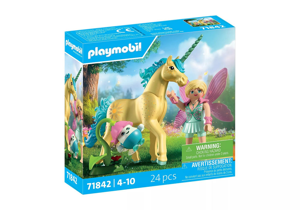 Sonnenscheinblüte Einhorn PLAYMOBIL Set mit Fee Figuren Zubehör
