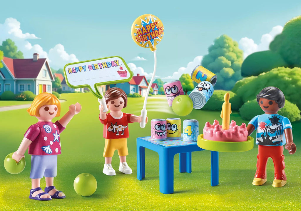 Playmobil Kindergeburtstag – Spielset mit Dosenwerfen & Torte ab 4