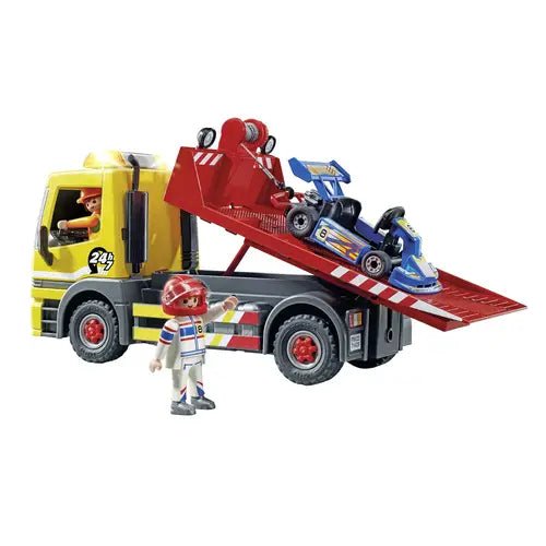PLAYMOBIL 71418 Abschleppdienst mit Blinklicht, Rampe & Go-Kart
