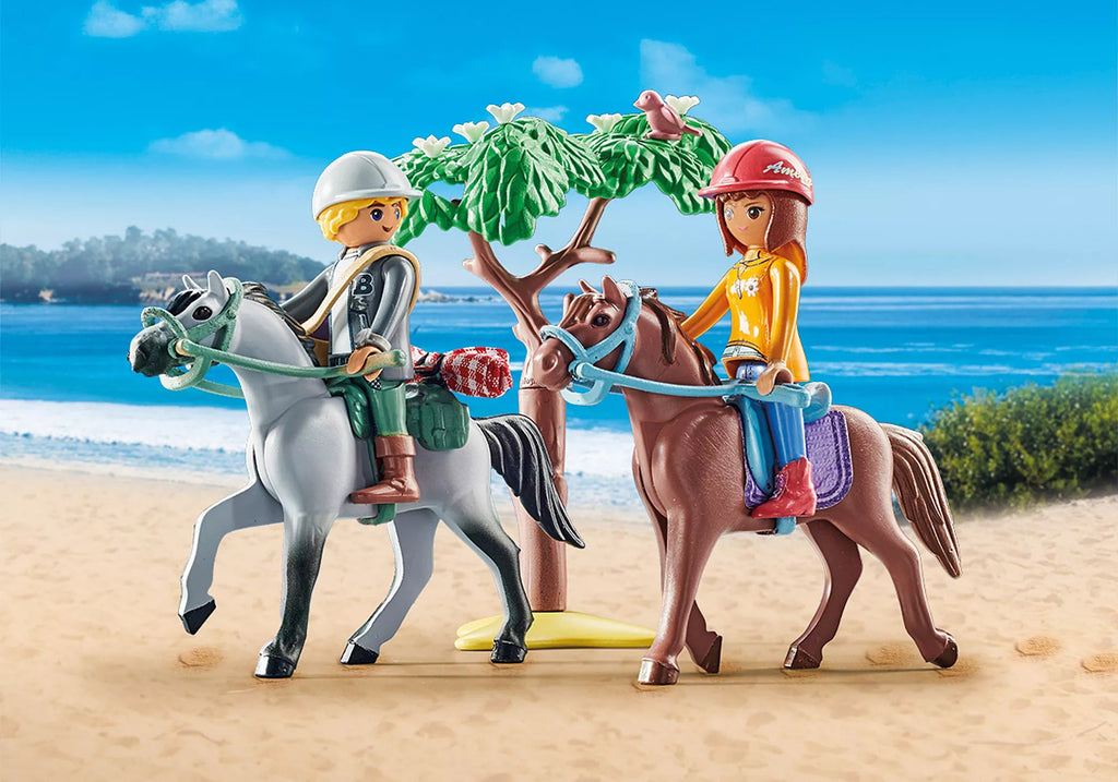 PLAYMOBIL 71470 Reitausflug mit Amelia, Ben & 2 Pferden am Strand