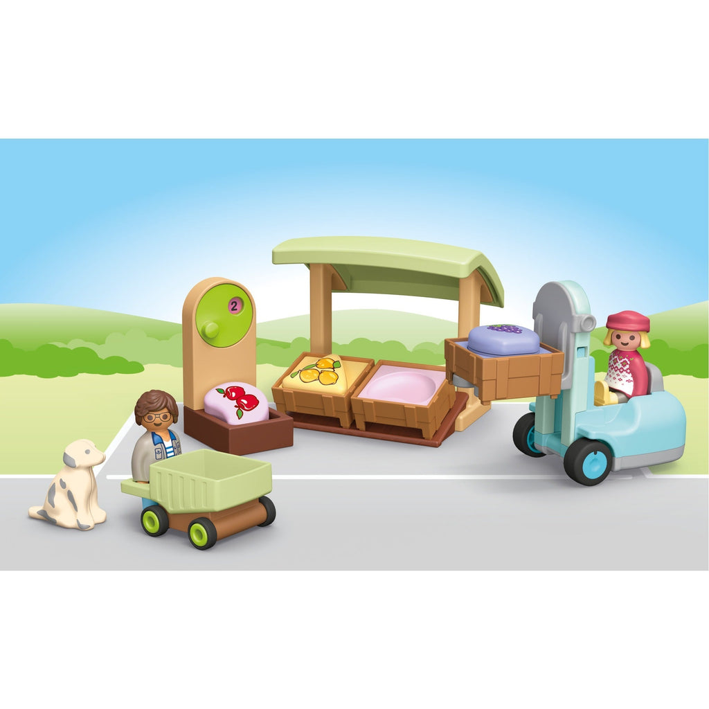 Playmobil® Junior 71691 - Bio Marktstand und Gabelstapler - Playmobil