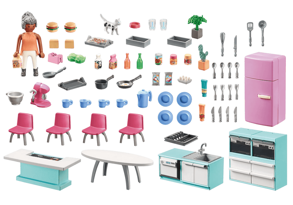 PLAYMOBIL 71608 Küche mit Essplatz & Zubehör für Wohnhaus