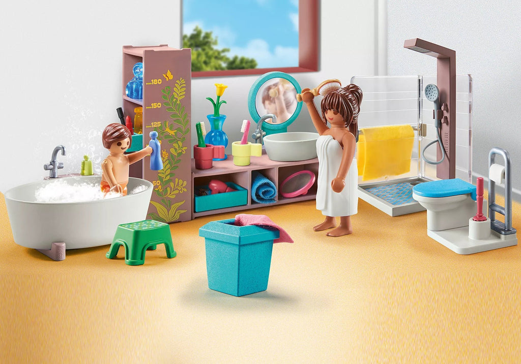 PLAYMOBIL 71611 Badezimmer mit Badewanne, Dusche & Figuren