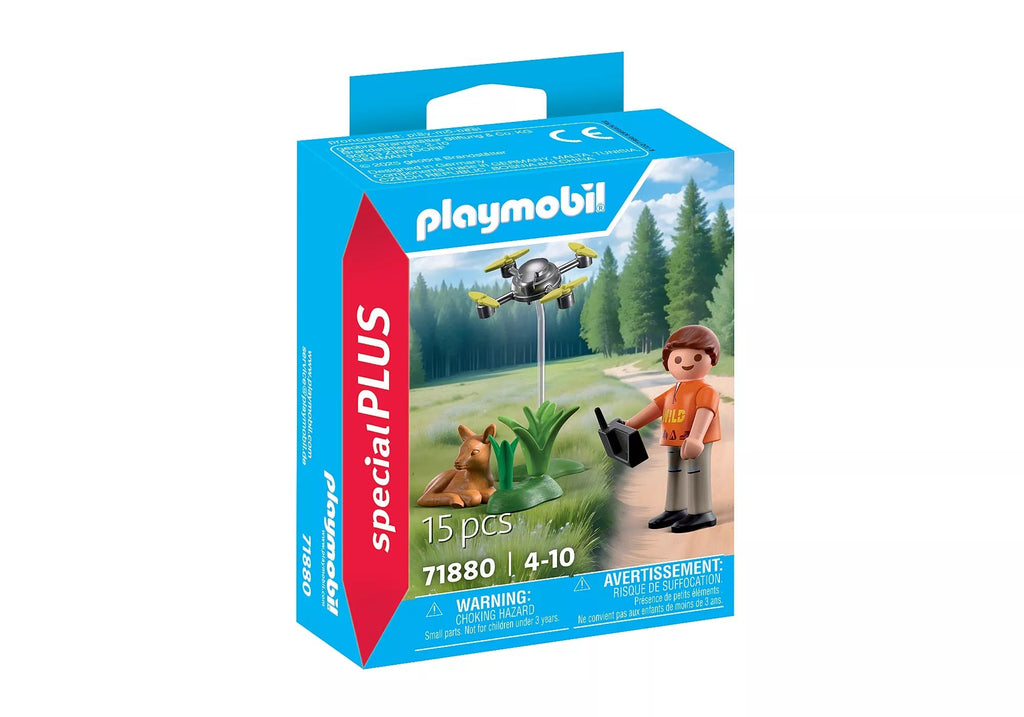 Drohne und Rehkitz im Busch – Playmobil Spieltischset