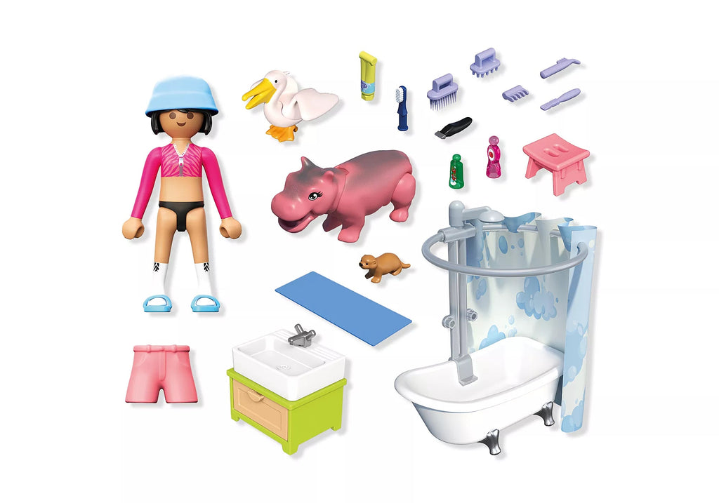 Tierpflege im Bad Playmobil Set mit Zubehör ab 4 Jahren
