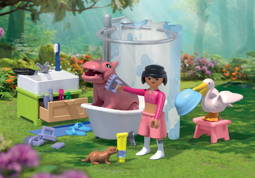 Playmobil Bade-Set mit Badewanne und Tierfiguren ab 4 Jahren