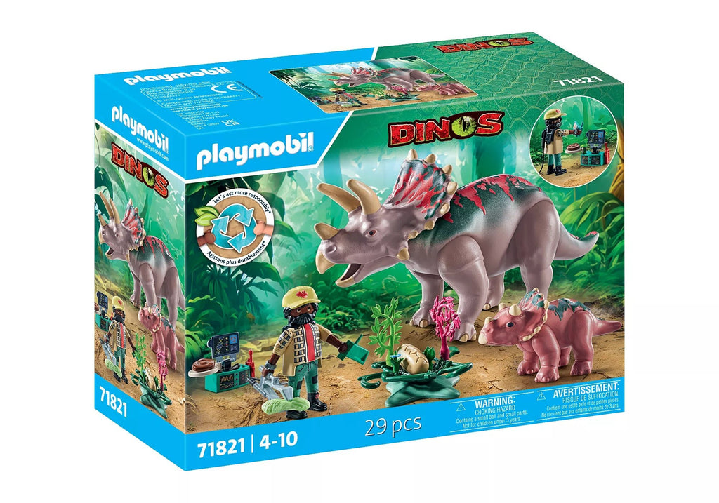 Playmobil Triceratops mit Baby – Dino-Set mit Forscher & Zubehör ab 4