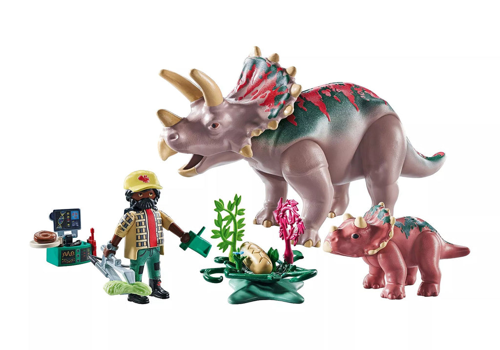 Playmobil Triceratops mit Baby – Dino-Set mit Forscher & Zubehör ab 4