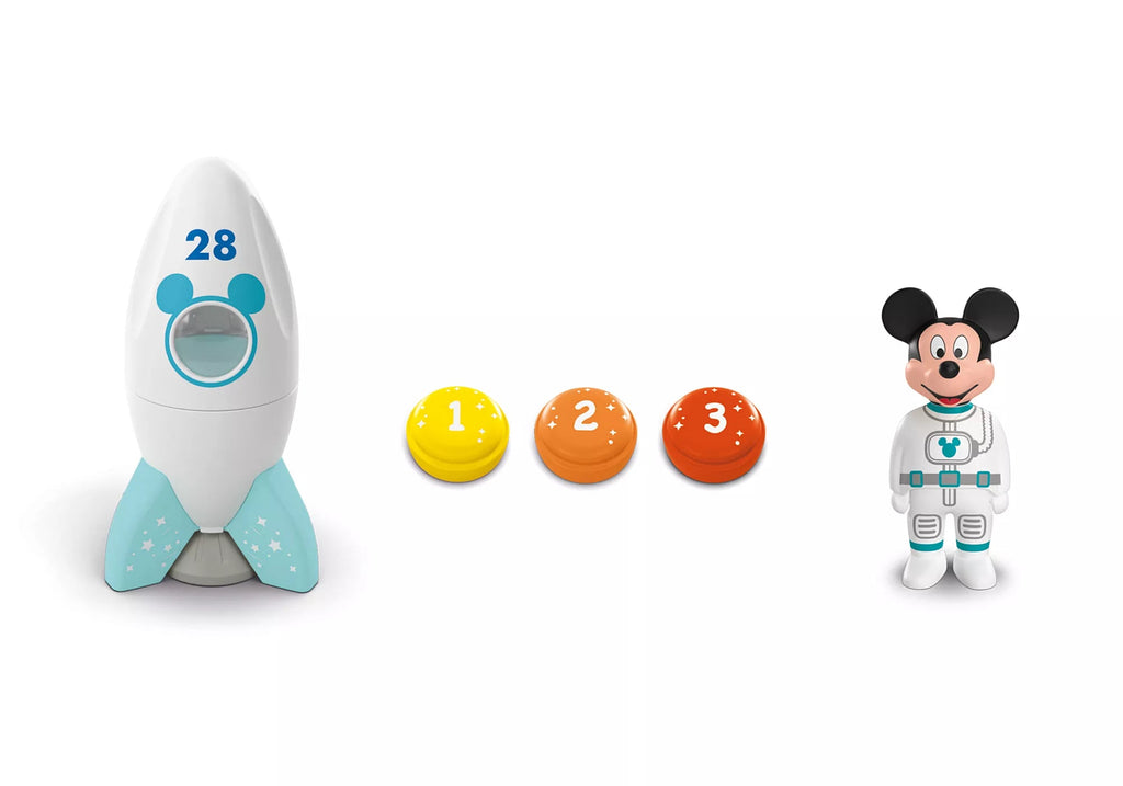 Micky Maus Raketen-Abenteuer Spielset mit Zahlen und Stapel-Elementen ab 1 Jahr