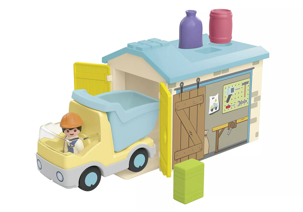 Playmobil 71686 – JUNIOR LKW mit Sortiergarage für Kinder ab 1 Jahr