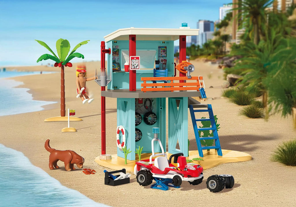 PLAYMOBIL Rettungshund mit Weste am Strand