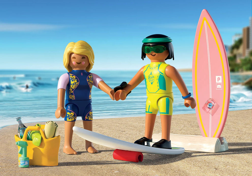 PLAYMOBIL Figuren surfen lernen mit Zubehör ab 4 Jahren 71907