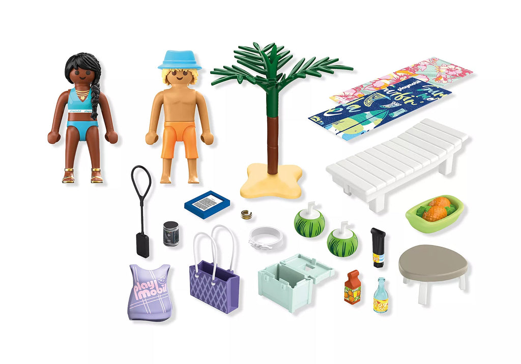 Playmobil Set Paar am Strand mit Kühlbox und Früchten