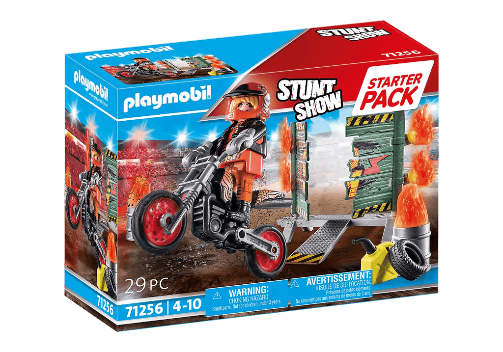 Playmobil®Stunt Show - Starter Pack Stuntshow Motorrad mit Feuerwand - Playmobil