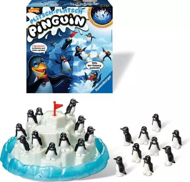 Plitsch Platsch Pinguin Kinderspiel mit wackelndem Eisberg