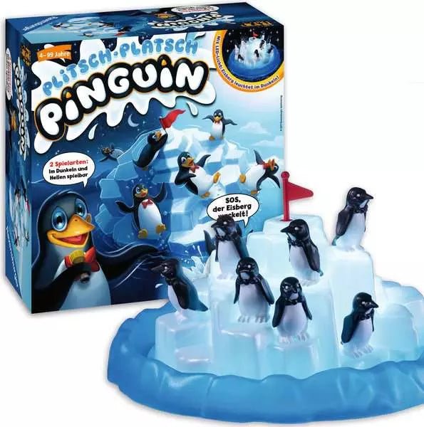 Familienspiel Plitsch Platsch Pinguin mit LED-Funktion
