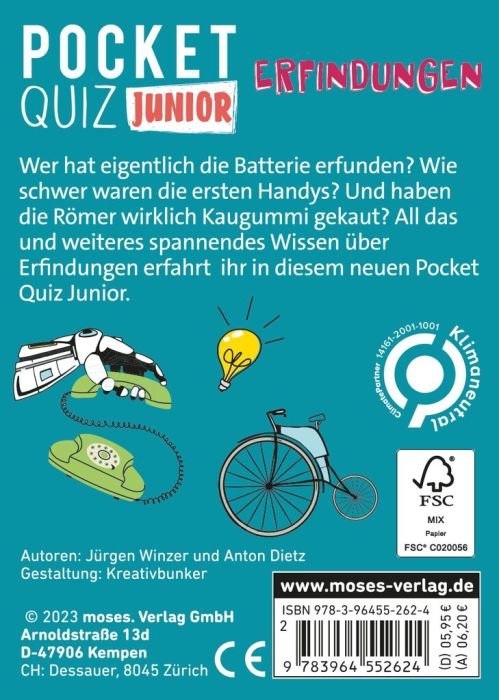 Reisequiz für Kinder über berühmte Erfindungen ab 8