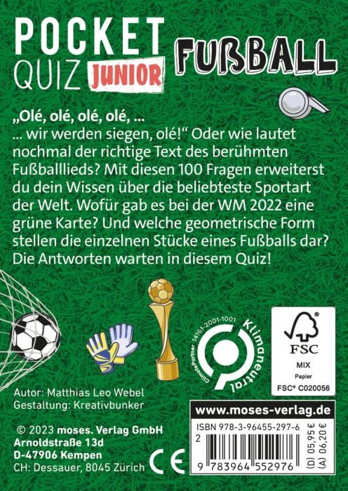 Pocket Quiz junior – Fußballwissen testen für Kinder ab 8 im Taschenformat