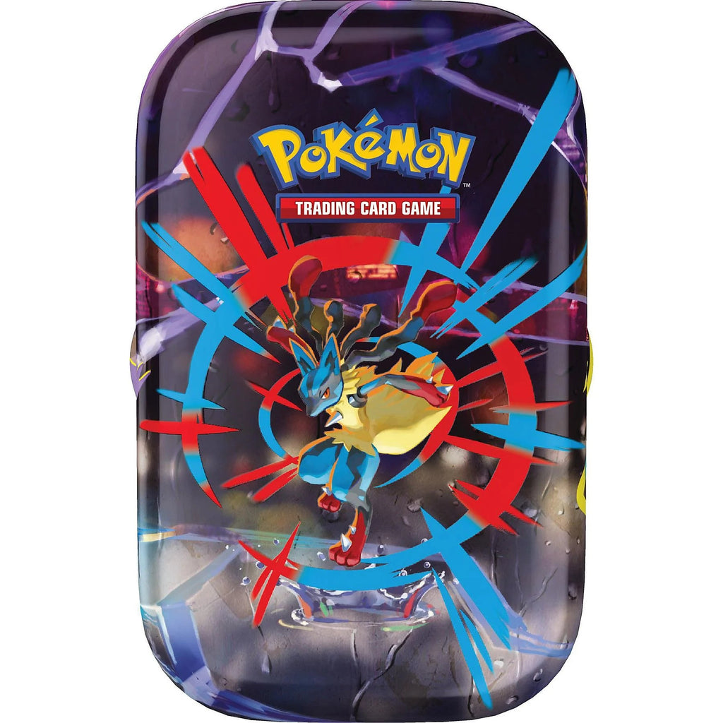 Pokémon Mega-Helden Mini-Tin Box mit Lucario Design – Sammelkartenspiel Booster Herbst Edition DE