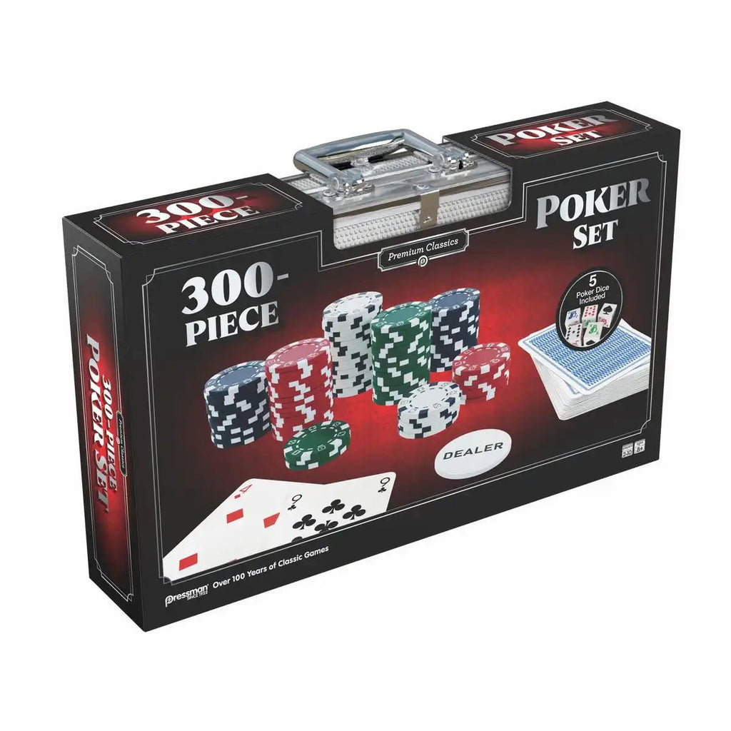 Poker Set mit 300 Chips Karten Buttons in Schaumstoffkoffer